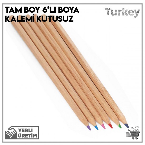 Tamboy 6 lı Boya Kalemi Kutusuz